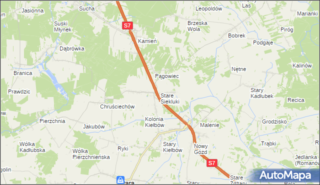 mapa Stare Siekluki, Stare Siekluki na mapie Targeo