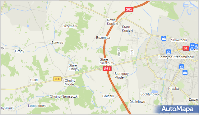 mapa Stare Sierzputy, Stare Sierzputy na mapie Targeo