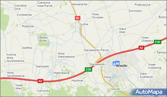 mapa Starowiskitki-Parcel, Starowiskitki-Parcel na mapie Targeo