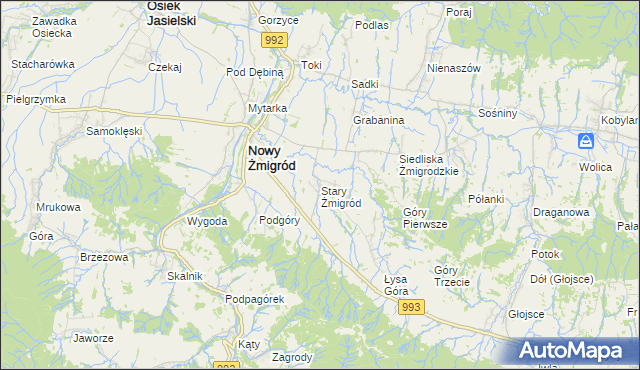 mapa Stary Żmigród, Stary Żmigród na mapie Targeo