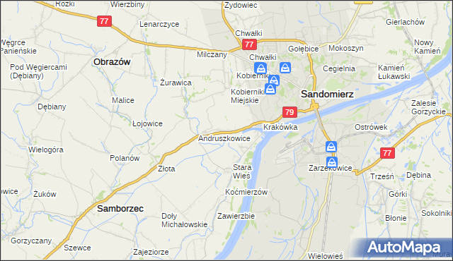 mapa Strochcice, Strochcice na mapie Targeo