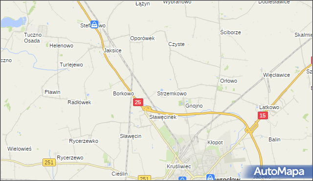 mapa Strzemkowo, Strzemkowo na mapie Targeo