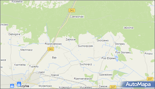 mapa Suchoręczek, Suchoręczek na mapie Targeo