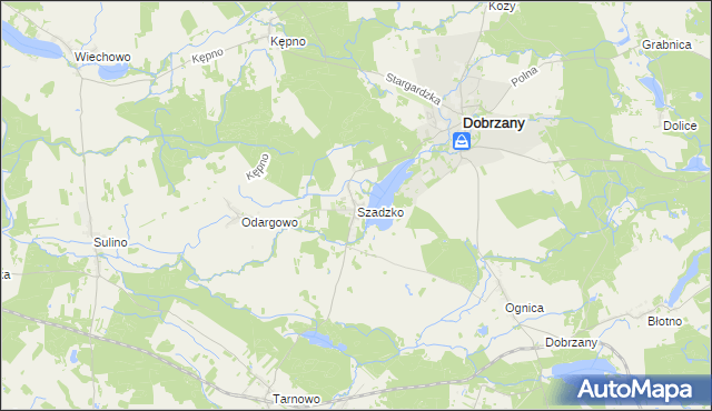 mapa Szadzko, Szadzko na mapie Targeo