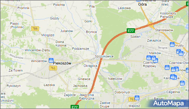 mapa Szczukowice, Szczukowice na mapie Targeo