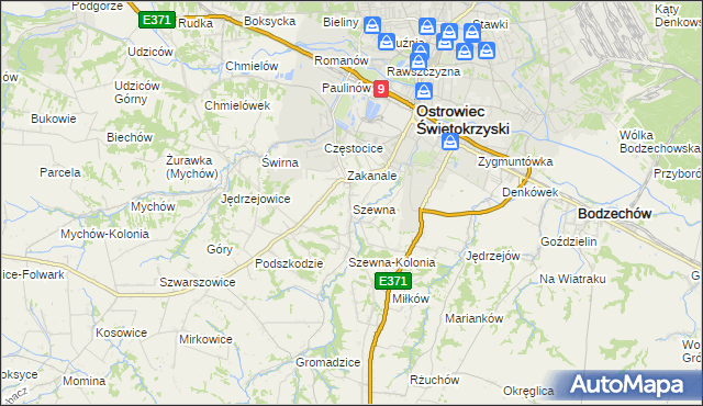 mapa Szewna, Szewna na mapie Targeo