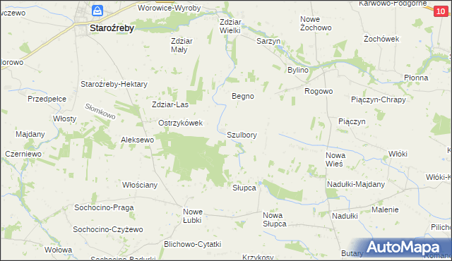 mapa Szulbory, Szulbory na mapie Targeo