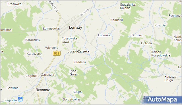 mapa Szymanowo gmina Łomazy, Szymanowo gmina Łomazy na mapie Targeo