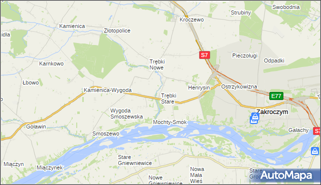 mapa Trębki Stare, Trębki Stare na mapie Targeo