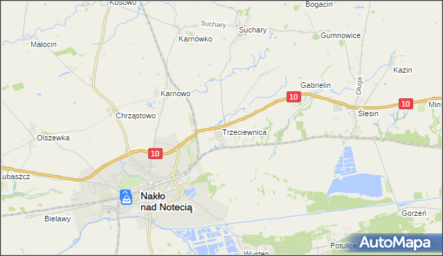 mapa Trzeciewnica, Trzeciewnica na mapie Targeo