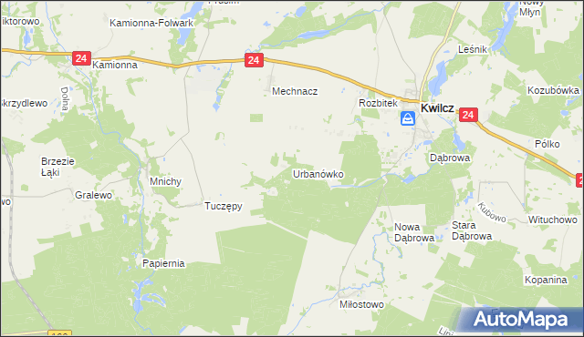 mapa Urbanówko, Urbanówko na mapie Targeo