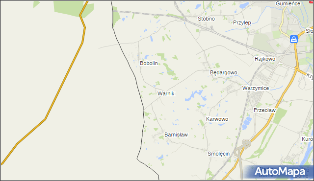 mapa Warnik, Warnik na mapie Targeo