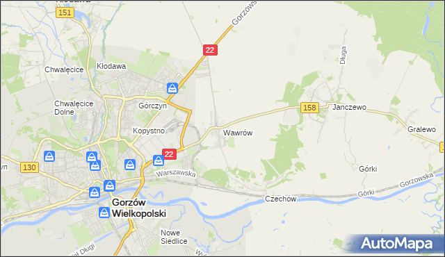 mapa Wawrów, Wawrów na mapie Targeo