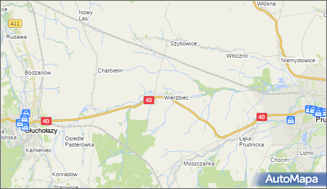 mapa Wierzbiec, Wierzbiec na mapie Targeo