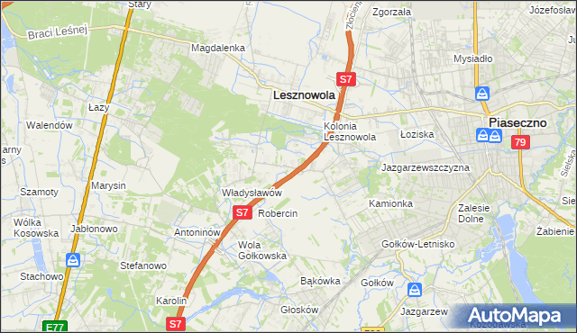 mapa Wilcza Góra gmina Lesznowola, Wilcza Góra gmina Lesznowola na mapie Targeo