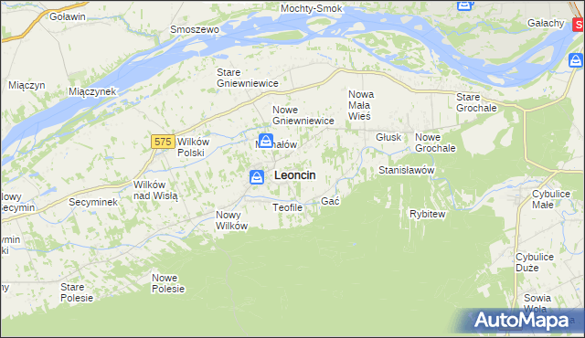 mapa Wincentówek gmina Leoncin, Wincentówek gmina Leoncin na mapie Targeo