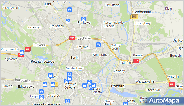 mapa Winogrady, Winogrady na mapie Targeo