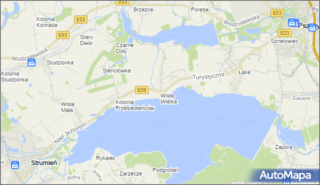 mapa Wisła Wielka, Wisła Wielka na mapie Targeo