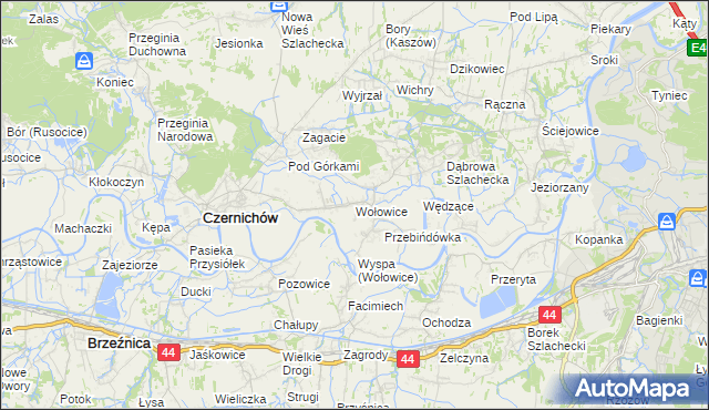 mapa Wołowice, Wołowice na mapie Targeo