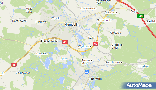mapa Wydrowice gmina Niemodlin, Wydrowice gmina Niemodlin na mapie Targeo