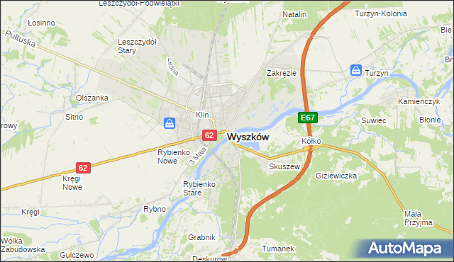 mapa Wyszków, Wyszków na mapie Targeo