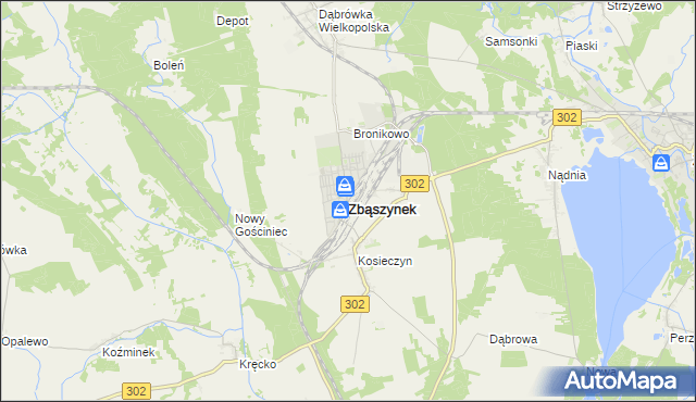 mapa Zbąszynek, Zbąszynek na mapie Targeo