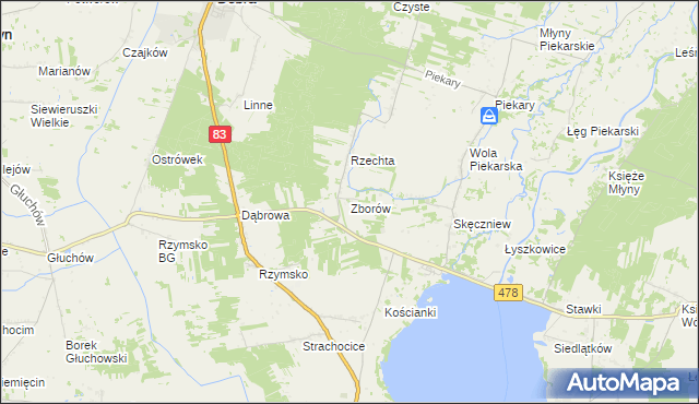 mapa Zborów gmina Dobra, Zborów gmina Dobra na mapie Targeo