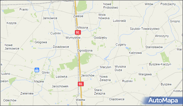 mapa Zieleniew gmina Krośniewice, Zieleniew gmina Krośniewice na mapie Targeo