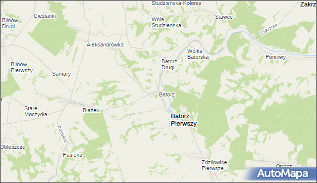 mapa Batorz, Batorz na mapie Targeo