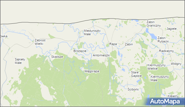 mapa Antomieszki, Antomieszki na mapie Targeo