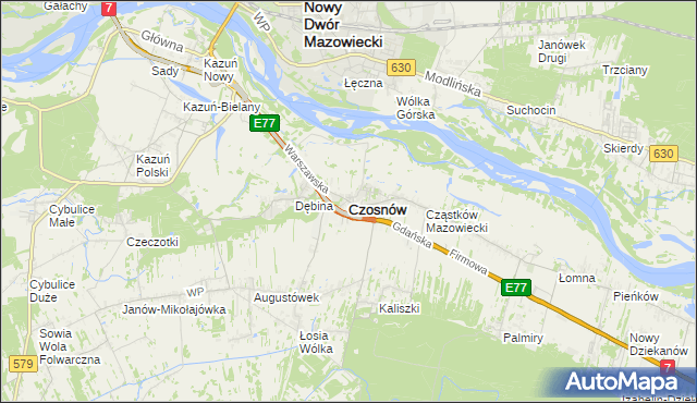 mapa Czosnów, Czosnów na mapie Targeo