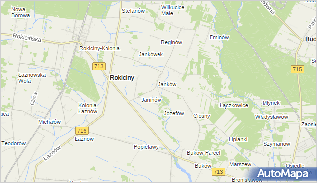 mapa Janków Trzeci gmina Rokiciny, Janków Trzeci gmina Rokiciny na mapie Targeo