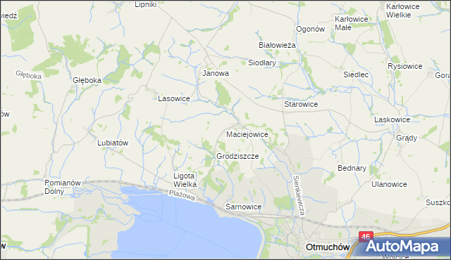 mapa Maciejowice gmina Otmuchów, Maciejowice gmina Otmuchów na mapie Targeo