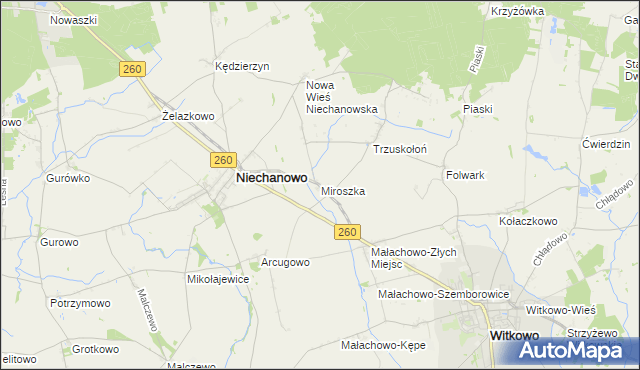 mapa Miroszka, Miroszka na mapie Targeo