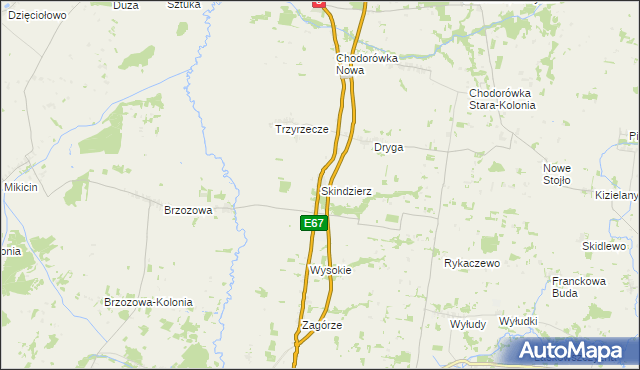 mapa Skindzierz, Skindzierz na mapie Targeo