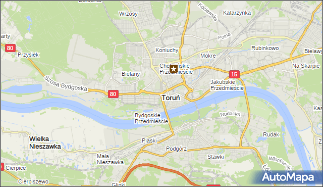 mapa Torunia, Toruń na mapie Targeo