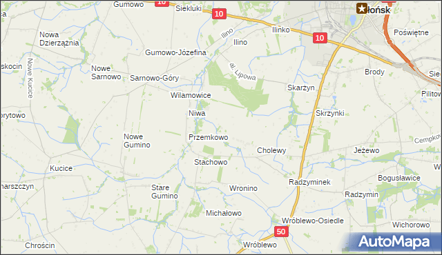 mapa Wroninko, Wroninko na mapie Targeo