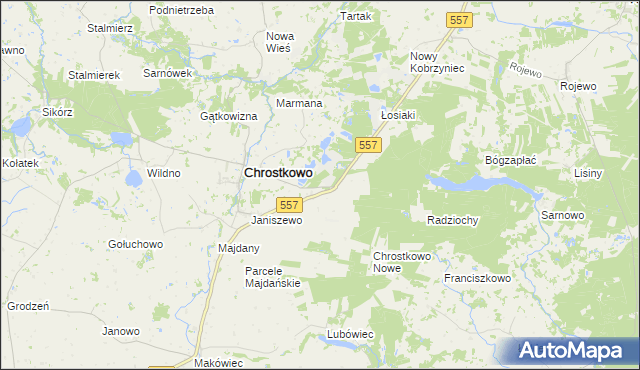 mapa Adamowo gmina Chrostkowo, Adamowo gmina Chrostkowo na mapie Targeo