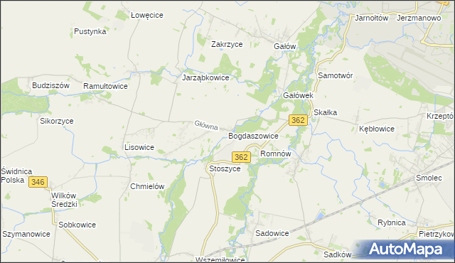 mapa Bogdaszowice, Bogdaszowice na mapie Targeo