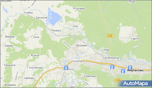 mapa Bolszewo, Bolszewo na mapie Targeo