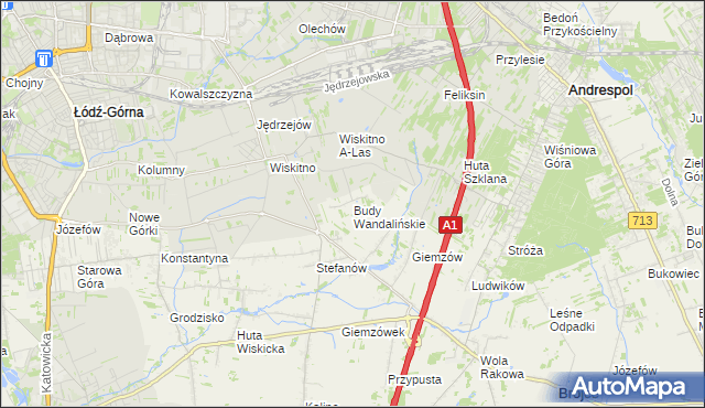 mapa Budy Wandalińskie, Budy Wandalińskie na mapie Targeo