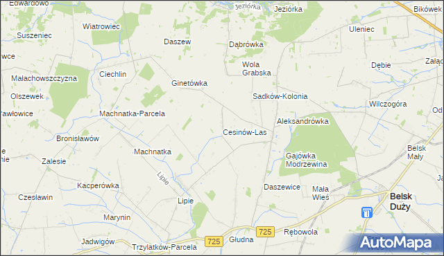 mapa Cesinów-Las, Cesinów-Las na mapie Targeo