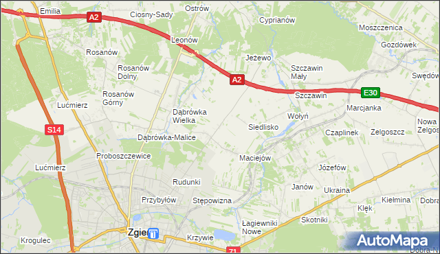 mapa Dąbrówka-Marianka, Dąbrówka-Marianka na mapie Targeo