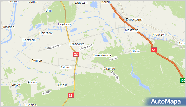 mapa Dziersławice, Dziersławice na mapie Targeo