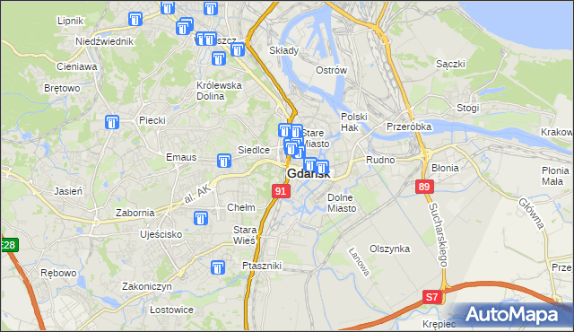 mapa Gdańska, Gdańsk na mapie Targeo