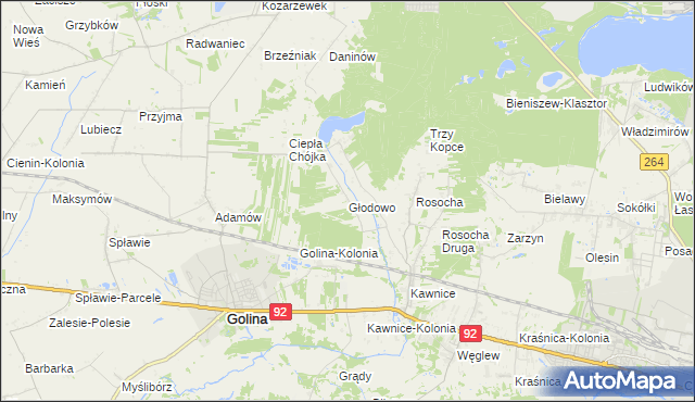 mapa Głodowo gmina Golina, Głodowo gmina Golina na mapie Targeo