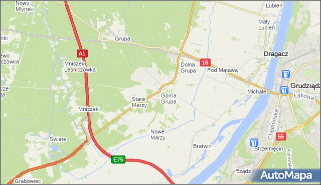 mapa Górna Grupa, Górna Grupa na mapie Targeo