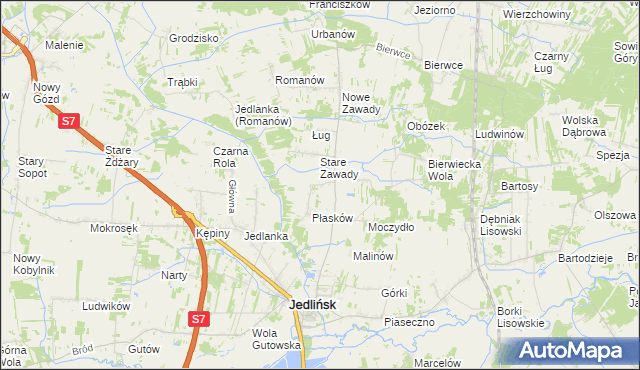 mapa Józefów gmina Jedlińsk, Józefów gmina Jedlińsk na mapie Targeo