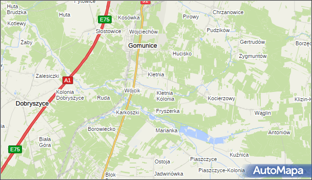 mapa Kletnia Kolonia, Kletnia Kolonia na mapie Targeo