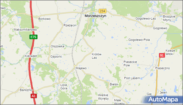 mapa Królów Las, Królów Las na mapie Targeo